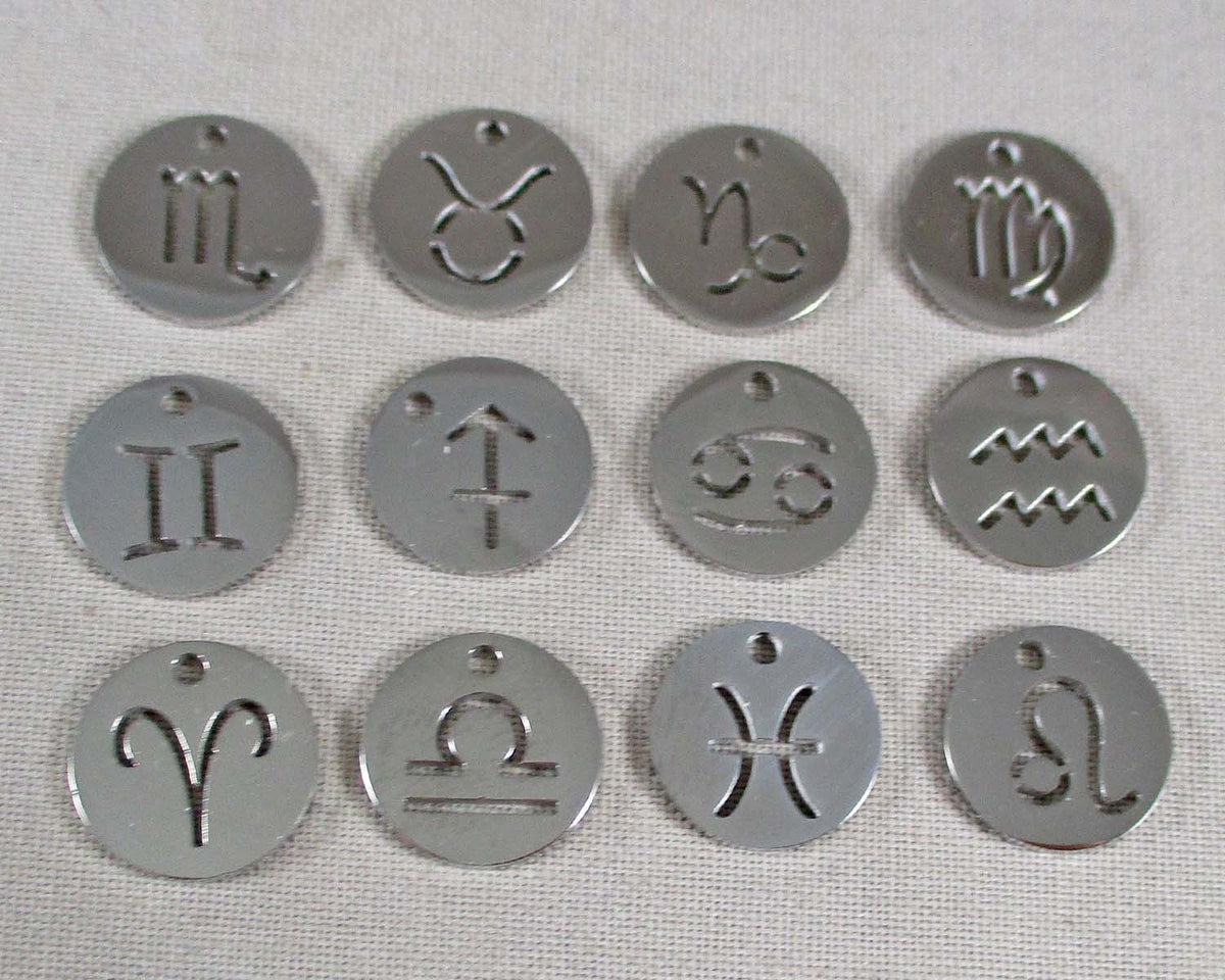 Stainless Steel Zodiac Charms